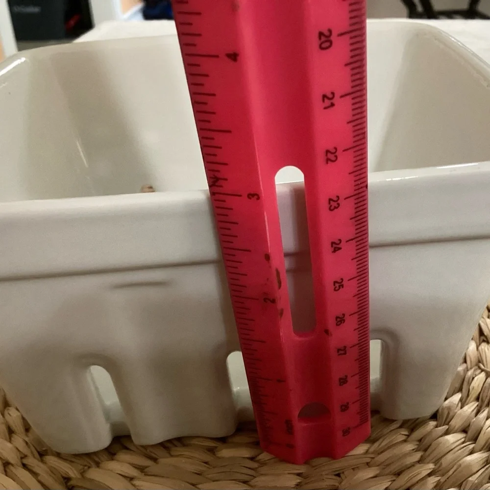 Crate&Barrel White Glazed Ceramic Berry Fruit Colander.